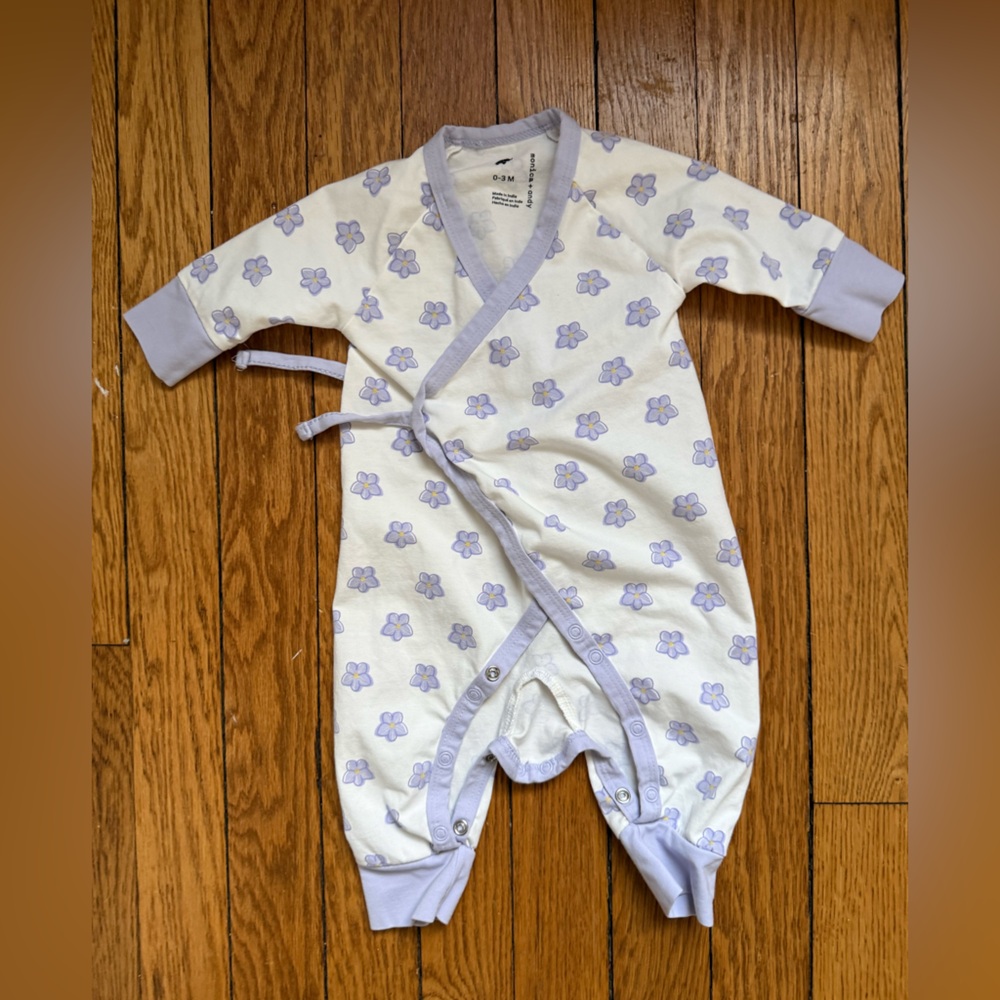 Monica + Andy Floral Baby Kimono Onesie - Size 0-3 Months - NWOT